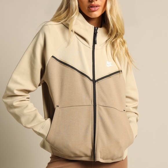 Nike Jackets & Blazers - Nike tech fleece women jacket, beige color, medium size